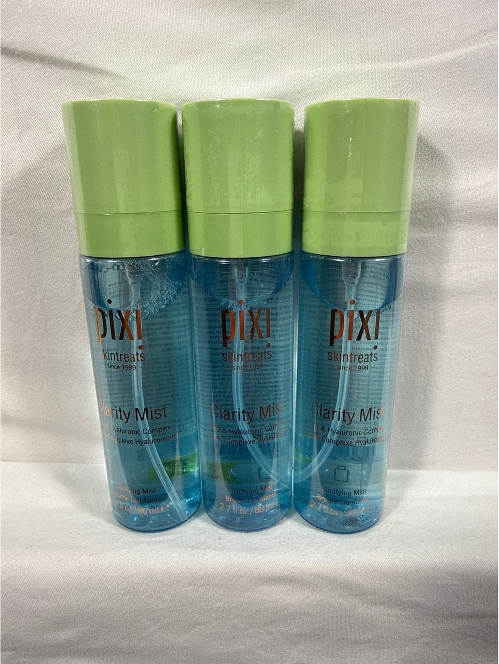 Lot of 3 Pixi Clarity Mist Hydrating Facial Toner Spray 2.7 oz - Set of 3